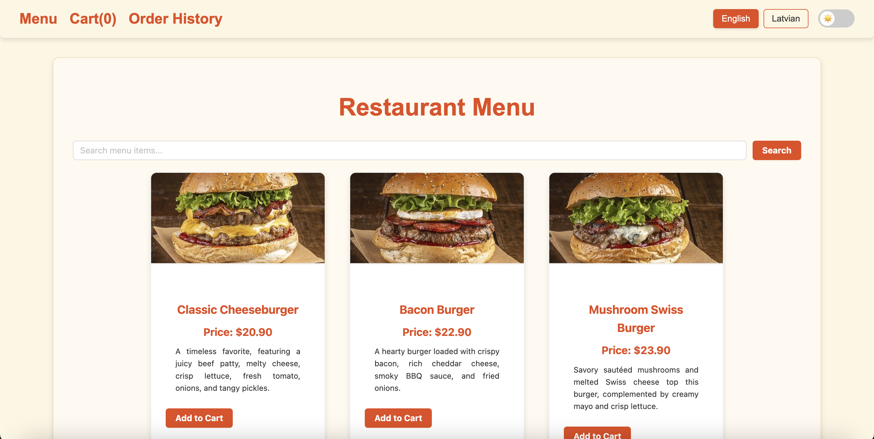 Restaurant App